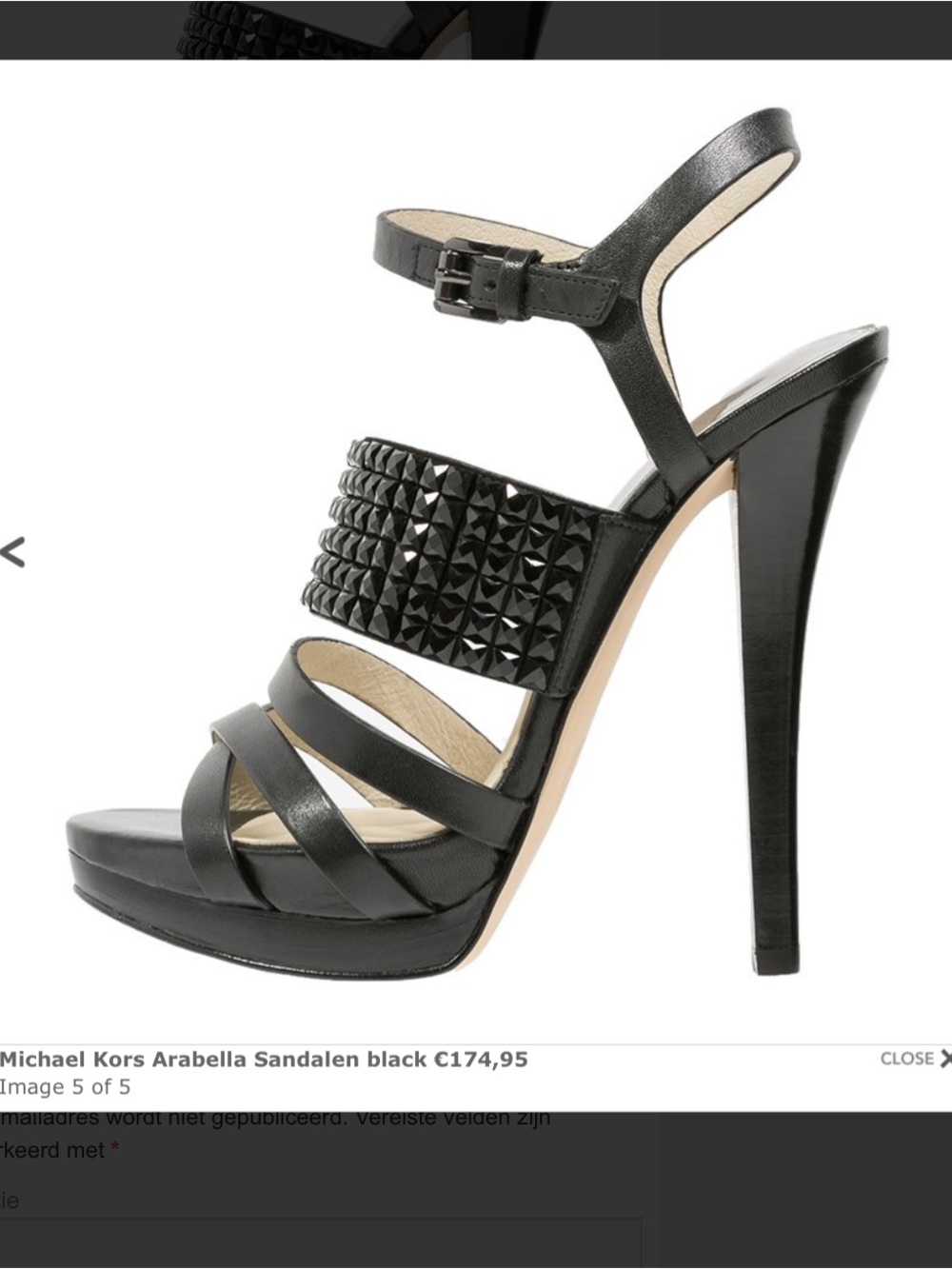 Michael Kors Arabella Black Studded Platform Heel Sandals